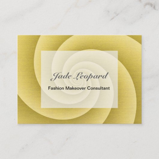 スパイラルイン金ゴールドブラシ仕上げメタルテクスチャプリント 名刺 (正面)