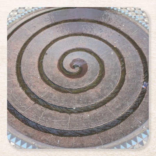 スパイラルウォーターファウンテン – ドイツ，ケルン – Coaster スクエアペーパーコースター (正面)