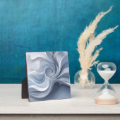 スパイラルエレガンス – 抽象芸術ボルテックスアートinソフトブルー フォトプラーク (インサイチュ)