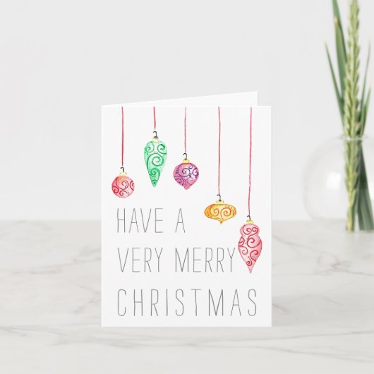 スパイラルオーナメントクリスマスカード サンキューカード (正面)