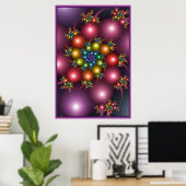 スパイラルカラフルフラクタル ポスター (ホームオフィス)