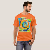 スパイラルカラフル渦デザイン Tシャツ (正面フル)