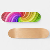 スパイラルカラフル絞り染めレインボースワールアートパターン スケートボード (横)