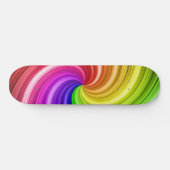 スパイラルカラフル絞り染めレインボースワールアートパターン スケートボード (横)