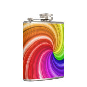 スパイラルカラフル絞り染めレインボースワールアートパターン フラスク (右)