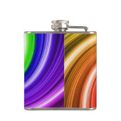 スパイラルカラフル絞り染めレインボースワールアートパターン フラスク (裏面)