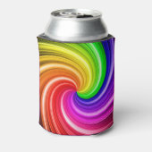 スパイラルカラフル絞り染めレインボースワールアートパターン 缶クーラー (缶裏面)
