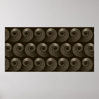 スパイラルカールスタイリッシュ付きシームレスなパターンヴィンタグ ポスター