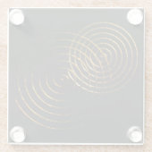 スパイラルケルト記号金ゴールド金属 ガラスコースター (裏面)