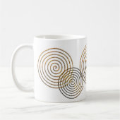 スパイラルケルト記号金ゴールド金属 コーヒーマグカップ (左)