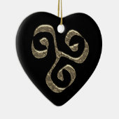 スパイラルケルト記号金ゴールド金属 セラミックオーナメント (右)