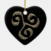 スパイラルケルト記号金ゴールド金属 セラミックオーナメント (裏面)