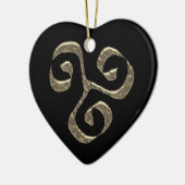 スパイラルケルト記号金ゴールド金属 セラミックオーナメント (左)