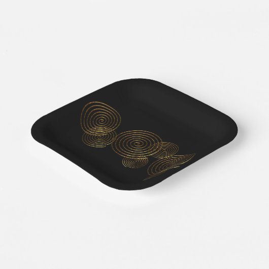 スパイラルケルト記号金ゴールド金属 ペーパープレート (傾斜あり)