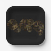 スパイラルケルト記号金ゴールド金属 ペーパープレート (正面)