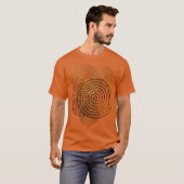 スパイラルケルト記号金ゴールド金属 Tシャツ (正面フル)