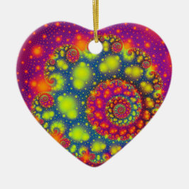 スパイラルサイケデリックネオン装飾抽象芸術アート セラミックオーナメント