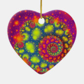 スパイラルサイケデリックネオン装飾抽象芸術アート セラミックオーナメント (裏面)