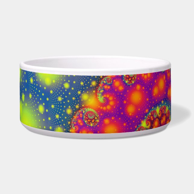 スパイラルサイケデリックネオン装飾抽象芸術アート ボウル (正面)