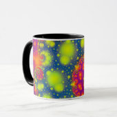 スパイラルサイケデリックネオン装飾抽象芸術アート マグカップ (正面左)