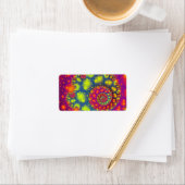 スパイラルサイケデリックネオン装飾抽象芸術アート ラベル (インサイチュ)