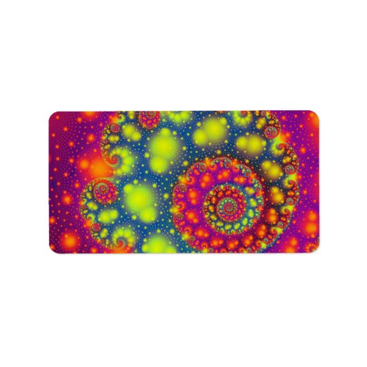 スパイラルサイケデリックネオン装飾抽象芸術アート ラベル (正面)