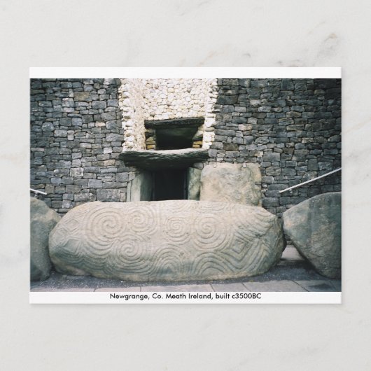 スパイラルシンボルの縁石， Newgrange，アイルランド ポストカード (正面)