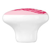 スパイラルシーシェルブロックプリント、コーラルピンク&明るい赤紫色 セラミックノブ (側面)