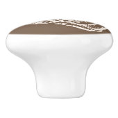 スパイラルシーシェルブロックプリント、タウペタンとクリーム セラミックノブ (側面)