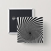 スパイラルジオメトリックOPアートボタン 缶バッジ (正面&裏面)