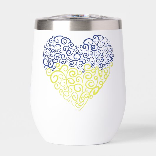 スパイラルスワーズメハンディハートウクライナ国旗の色 (正面)