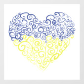 スパイラルスワーズメハンディハートウクライナ国旗の色 ウィンドウサイン (シート)