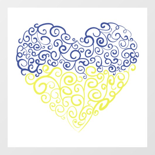 スパイラルスワーズメハンディハートウクライナ国旗の色 ウィンドウサイン (シート)