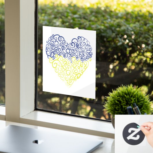 スパイラルスワーズメハンディハートウクライナ国旗の色 ウィンドウサイン (オフィス)