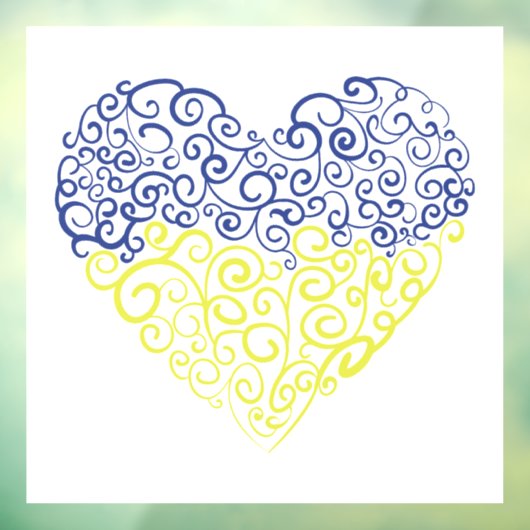 スパイラルスワーズメハンディハートウクライナ国旗の色 ウィンドウサイン (シート3)