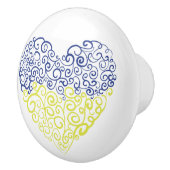 スパイラルスワーズメハンディハートウクライナ国旗の色 セラミックノブ (右)