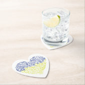 スパイラルスワーズメハンディハートウクライナ国旗の色 ペーパーコースター (インサイチュ)