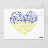 スパイラルスワーズメハンディハートウクライナ国旗の色 ポストカード (裏面)