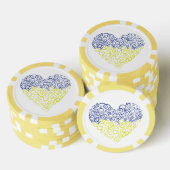 スパイラルスワーズメハンディハートウクライナ国旗の色 ポーカーチップ (積み重ね)