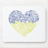 スパイラルスワーズメハンディハートウクライナ国旗の色 マウスパッド (正面)