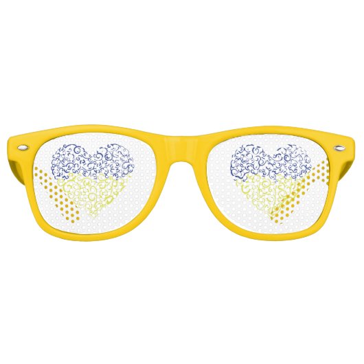 スパイラルスワーズメハンディハートウクライナ国旗の色 レトロサングラス (正面)