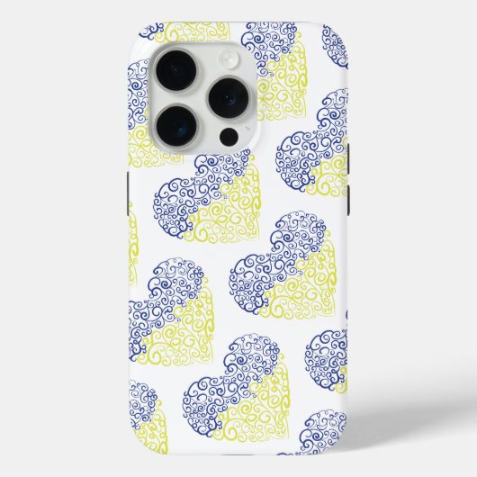 スパイラルスワーズメハンディハートウクライナ国旗の色 Case-Mate iPhoneケース (裏面)