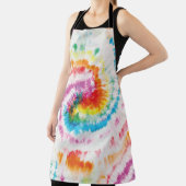スパイラルタイダイ、虹の渦巻きパターン エプロン (インサイチュ)