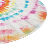 スパイラルタイダイ、虹の渦巻きパターン カッティングボード (角)
