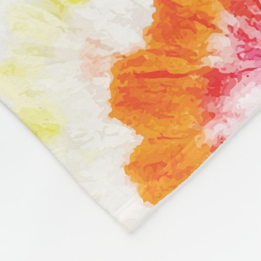 スパイラルタイダイ、虹の渦巻きパターン フリースブランケット (角)