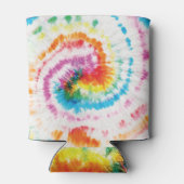 スパイラルタイダイ、虹の渦巻きパターン 缶クーラー (裏面)