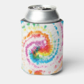 スパイラルタイダイ、虹の渦巻きパターン 缶クーラー (缶裏面)
