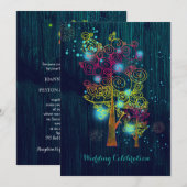 スパイラルツリー グリッツィーフォレスト ブルーウェディング 招待状 (正面/裏面)