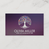 スパイラルツリー – 色の渦巻き状の葉 名刺 (正面)