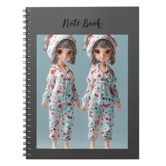 スパイラルツーかわいらしマンガスタイルガールズノートブック ノートブック (正面)